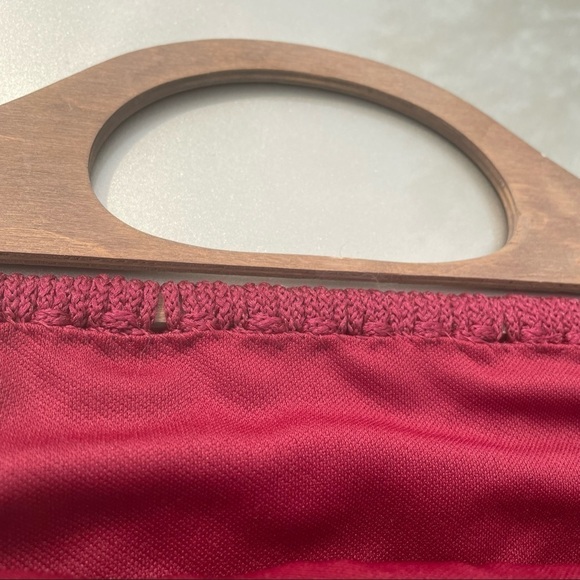 Crocheted Wooden Handled Tote - Picture 3 of 5